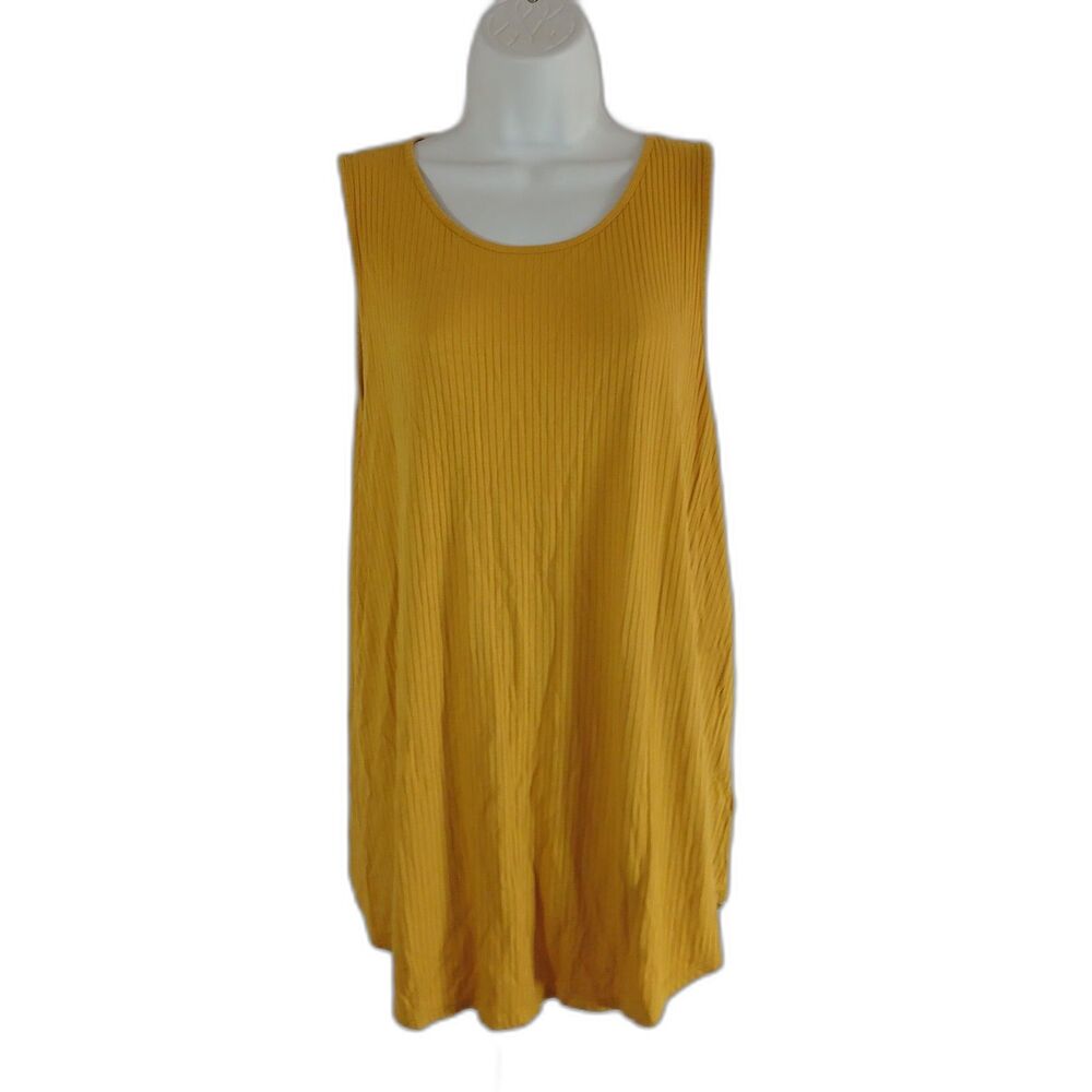 Old Navy Tank Top Ribbed Yellow Mustard sleeveless sz XL  casual beach travel